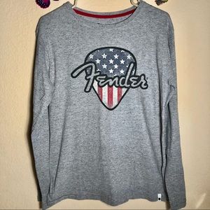Fender by Lucky Brand Long Sleeve T-Shirt, YXL, pet/smoke free home